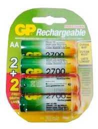 Pilas AA Recargables Recyko (1.5V, 1000mAh, GP100AA-GPRHC102C055)