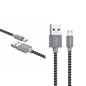 Cable Havit HV-CB727X Micro 2.1A Tejido Nylon Gris