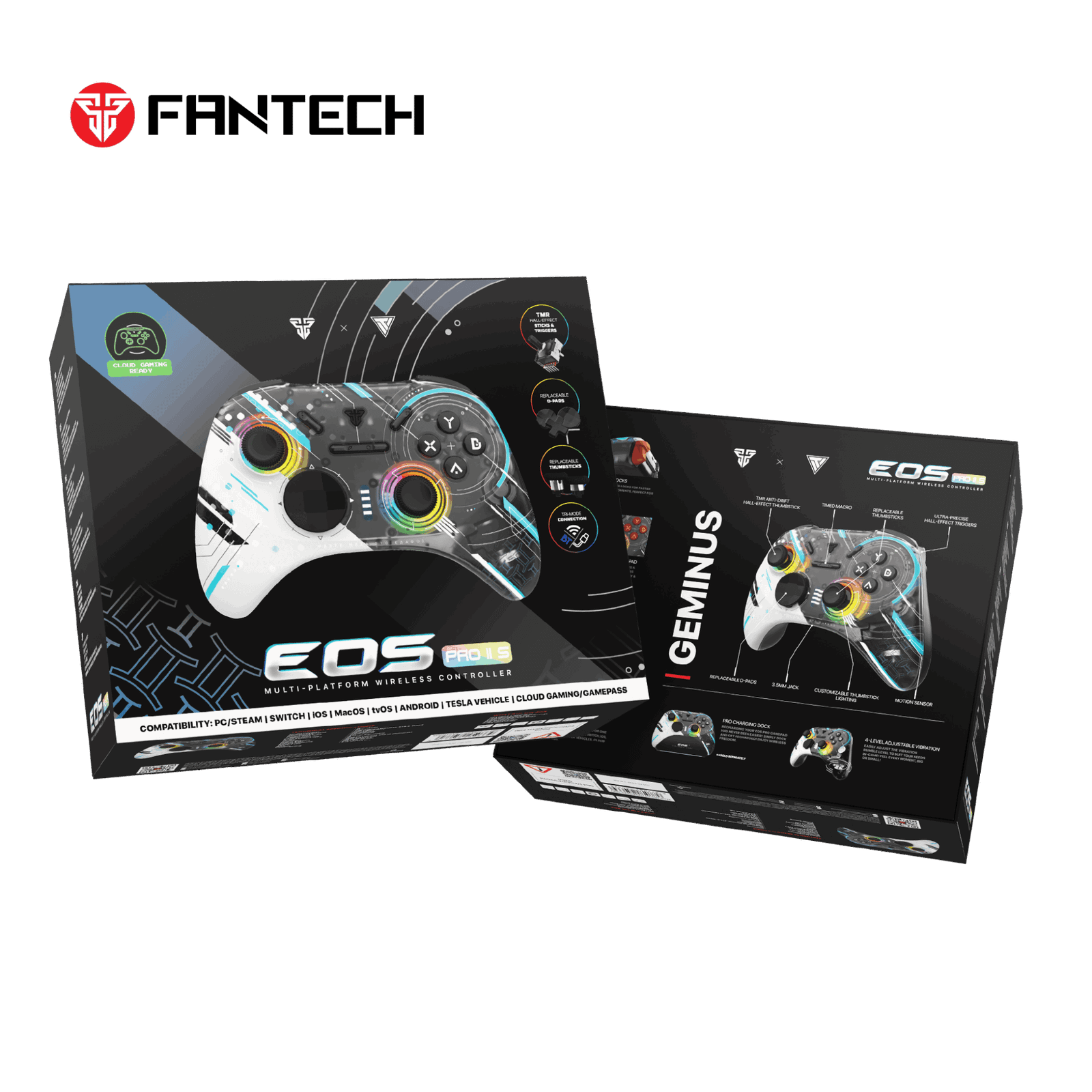 Control de Juegos Fantech GEMINUS EOS PRO II S WGP15V2S Negro - Imagen 2