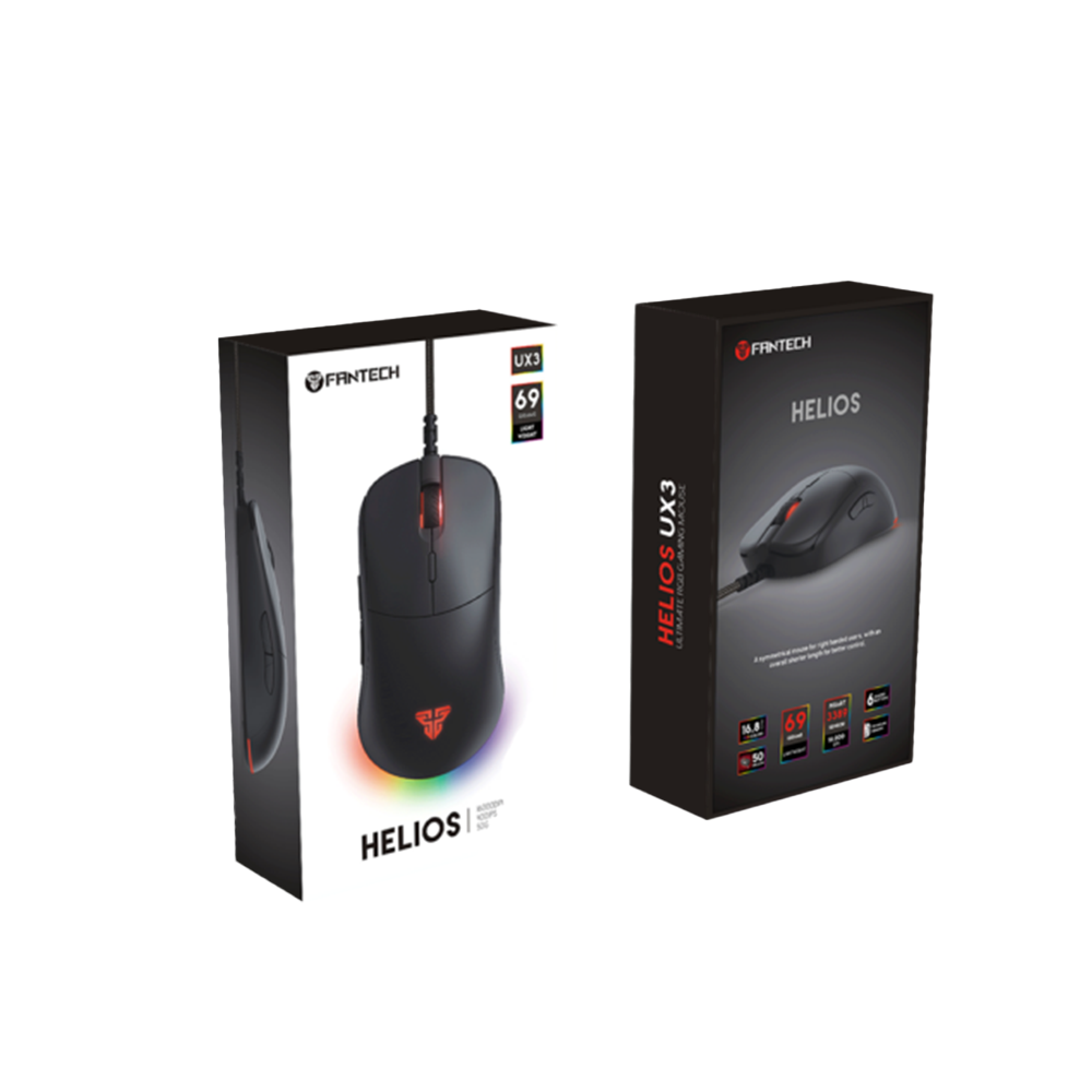 Fantech UX3 Negro RGB – Mouse Gamer USB con Sensor Óptico - Imagen 2