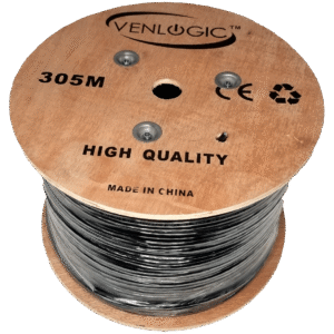 Rollo de Cable de Red VENLOGIC CAT5 Exterior 1000 pies CCA Negro