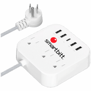 Regleta Smartbitt SBSS-B3-5U con 3 tomas eléctricas y 5 puertos USB