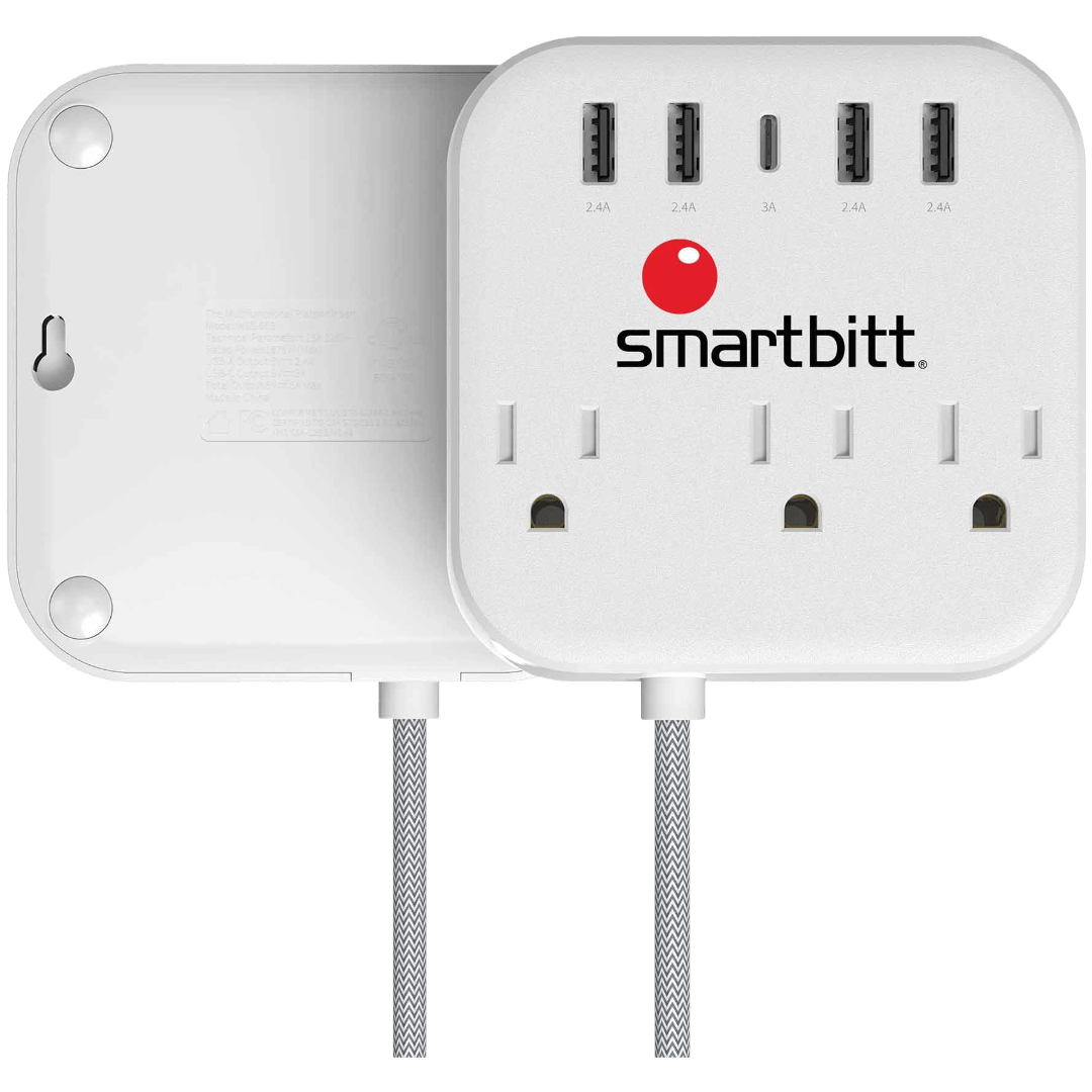 Regleta Smartbitt SBSS-B3-5U con 3 tomas eléctricas y 5 puertos USB - Imagen 3