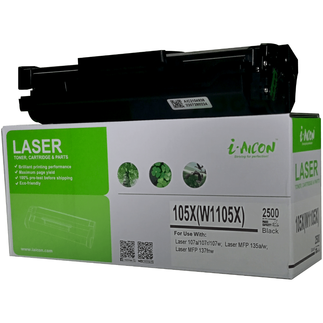 Tóner AICON 105X W1105X negro 2.5K compatible HP LaserJet - Imagen 3