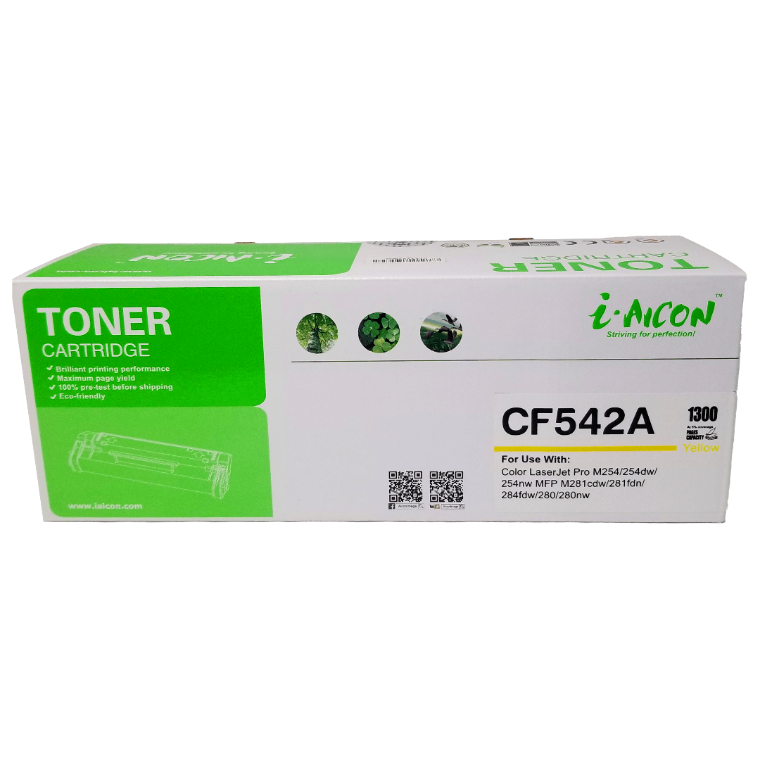 Tóner AICON CF542A amarillo 1.3K compatible HP LaserJet - Imagen 2