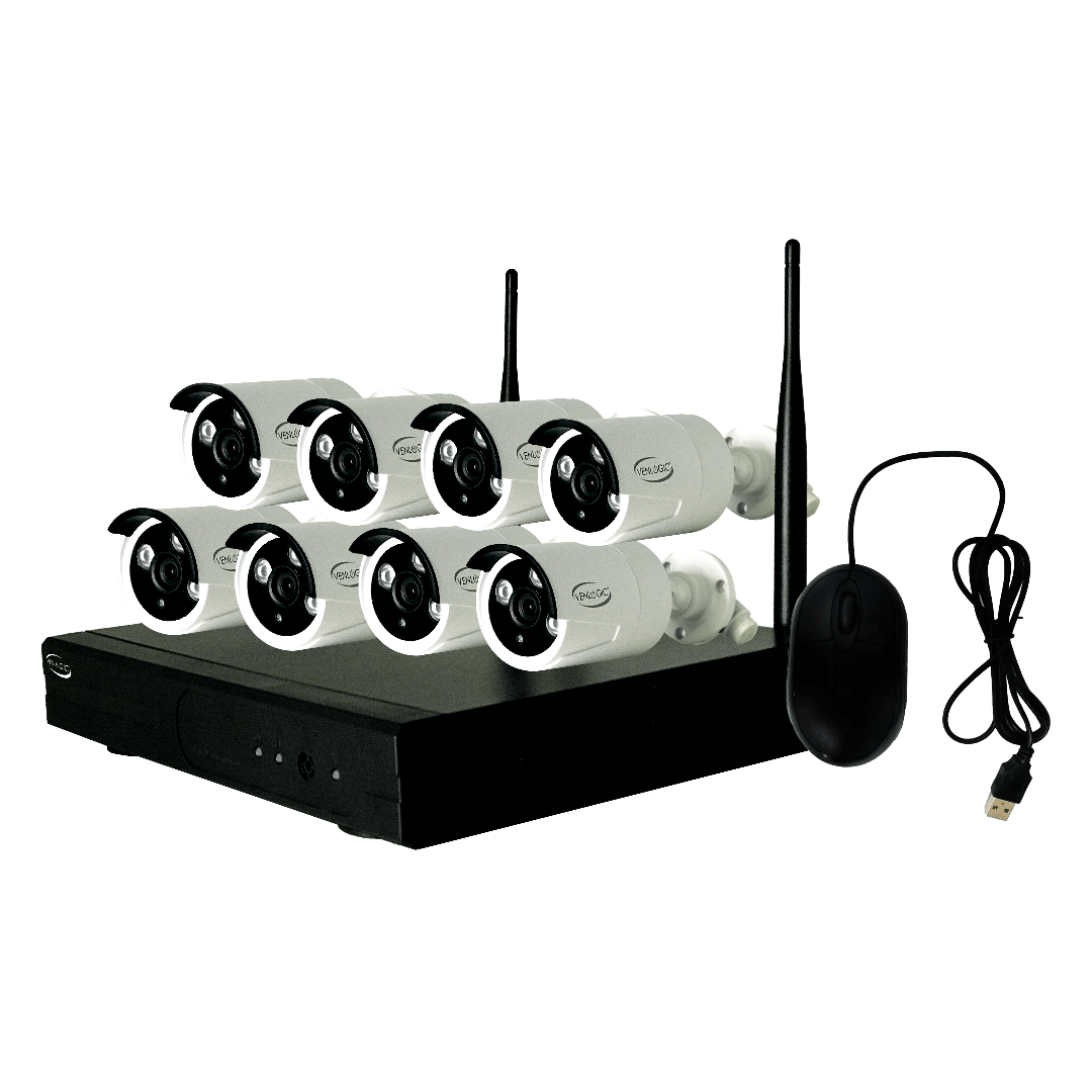 Kit 8 Cámaras Venlogic Bullet IP VE-6408 1.3MP Inalámbricas