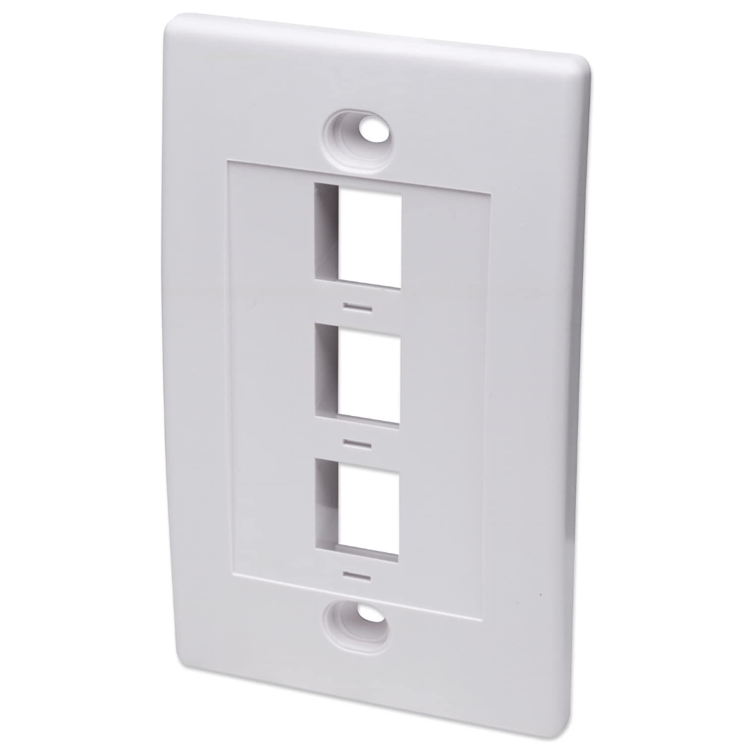 Tapa Plástica Venlogic Face Plate 3 Puertos Blanca