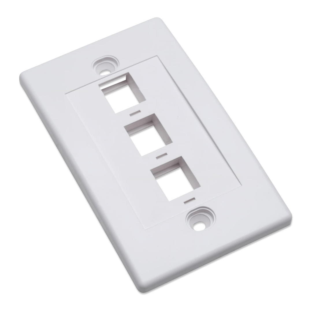 Tapa Plástica Venlogic Face Plate 3 Puertos Blanca - Imagen 2