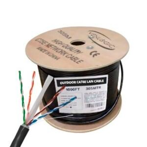 Cable de Red Venlogic CAT6 Exterior 1000 Pies CCA Negro