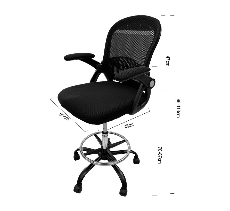 Silla XCON Cajera XCON-C725 Negra – Malla y Tela, Peso Máx 265lb - Imagen 4