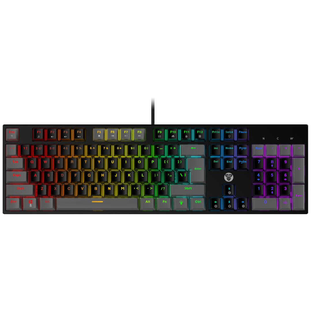 Teclado Gaming Fantech ATOM 104 MK886V2 Gris – Switch Azul