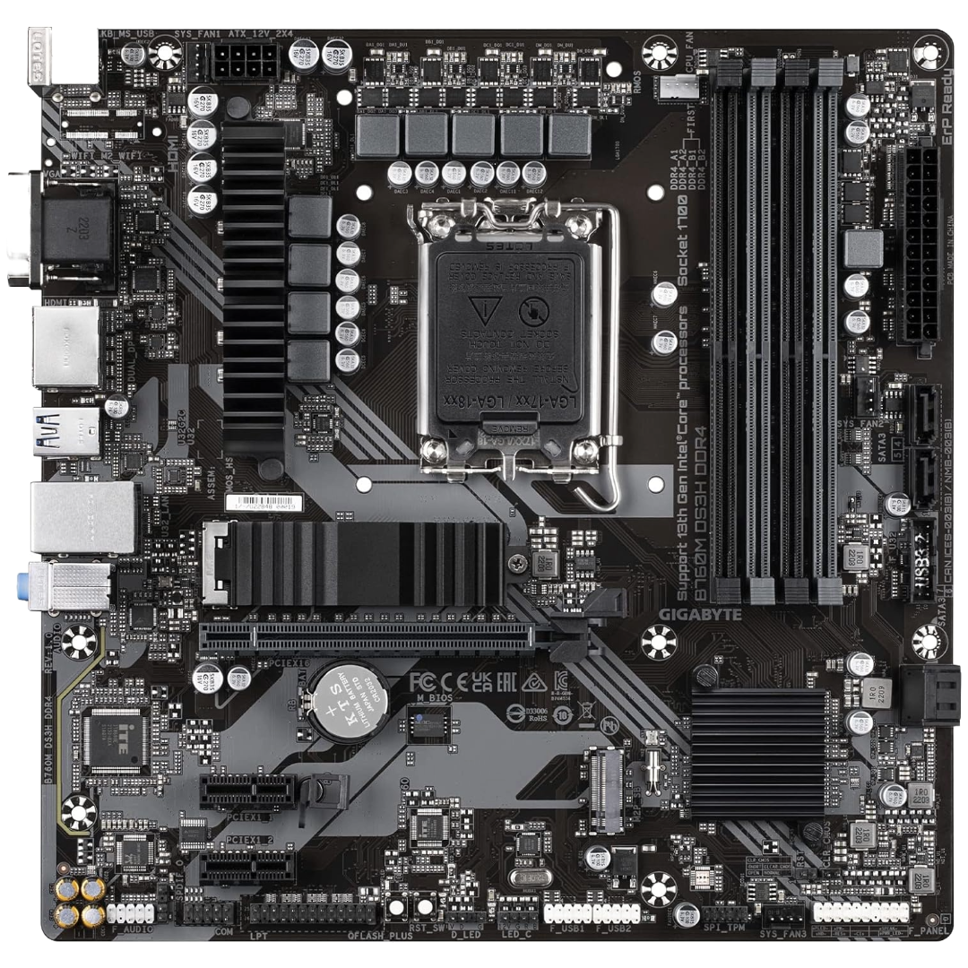 Motherboard GIGABYTE B760M DS3H DDR4 LGA1700 Intel 14th/13th/12th Gen - Imagen 3