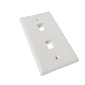 Tapa Plástica Venlogic EP-F100 Face Plate 2 Puertos Blanca