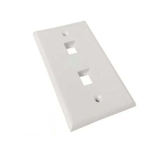 Tapa Plástica Venlogic EP-F100 Face Plate 2 Puertos Blanca