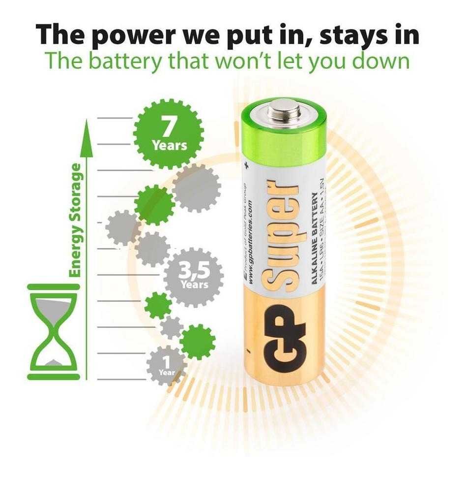 Pila AA Super Alkaline (1.5V, GPPCA15AS006) - Imagen 4