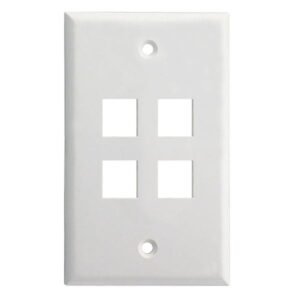 Tapa Plástica Venlogic Face Plate 4 Puertos Blanca