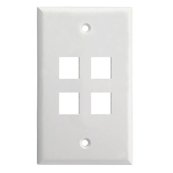 Tapa Plástica Venlogic Face Plate 4 Puertos Blanca