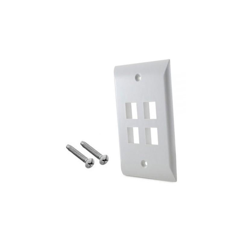 Tapa Plástica Venlogic Face Plate 4 Puertos Blanca - Imagen 2