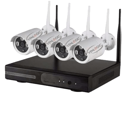Kit de 4 Cámaras Venlogic (VE-8804-720P) 2 Bullet y 2 Domo Inalámbricas 720P