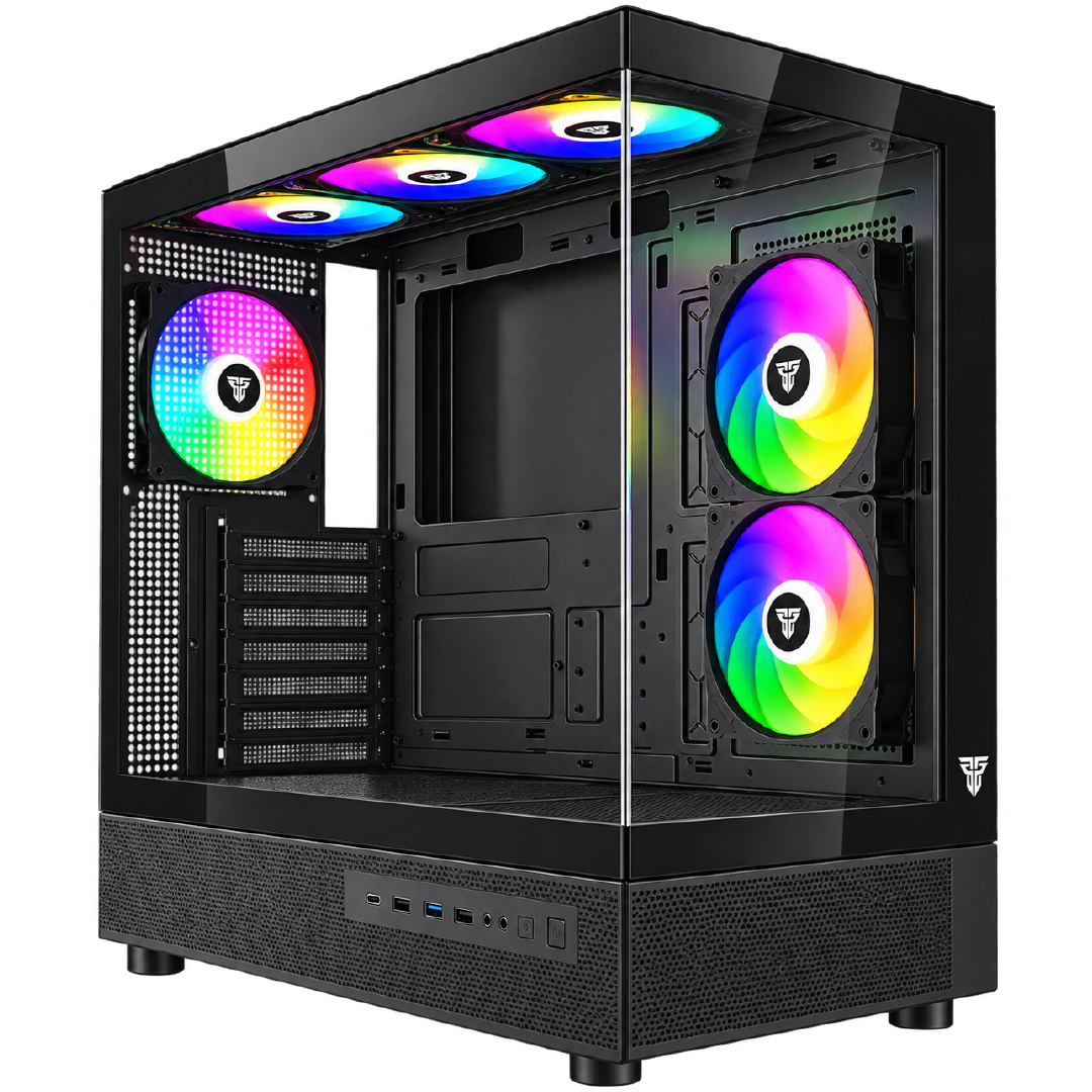 Case Fantech Gaming CG86 Lumina Negro – Full Tower, 6 Fans FRGB