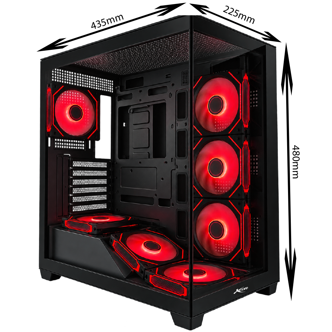 Case Gaming XCON LB3-1401 Negro – ATX, 7 Ventiladores RGB, Hub y Control Remoto - Imagen 2