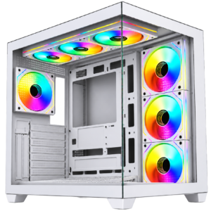Case Fantech Gaming CG85X Lumina X Blanco – Mid Tower, 6 Fans FRGB