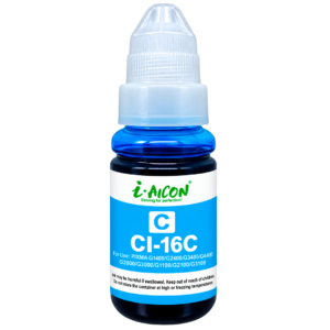 Tinta AICON GI-16C Cyan – Pigmentada, 140ML, Compatible con Canon MAXIFY