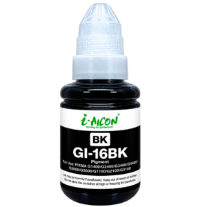 Tinta AICON GI-16BK Negra – Pigmentada, 175ML, Compatible con Canon MAXIFY