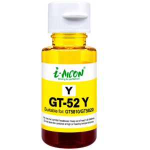 Tinta AICON GT-52 Y Amarilla – Dye, 70ML, Compatible con HP Ink Tank y DeskJet GT