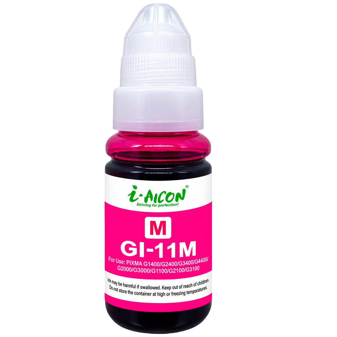 Tinta AICON GI-11M Magenta – Dye, 70ML, Compatible con Canon PIXMA G2160 y G3160