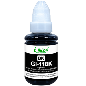 Tinta AICON GI-11BK Negra – Dye, 140ML, Compatible con Canon PIXMA G2160 y G3160
