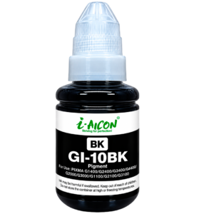Tinta AICON GI-10BK Negra – Pigmentada, 170ML, Compatible con Canon PIXMA