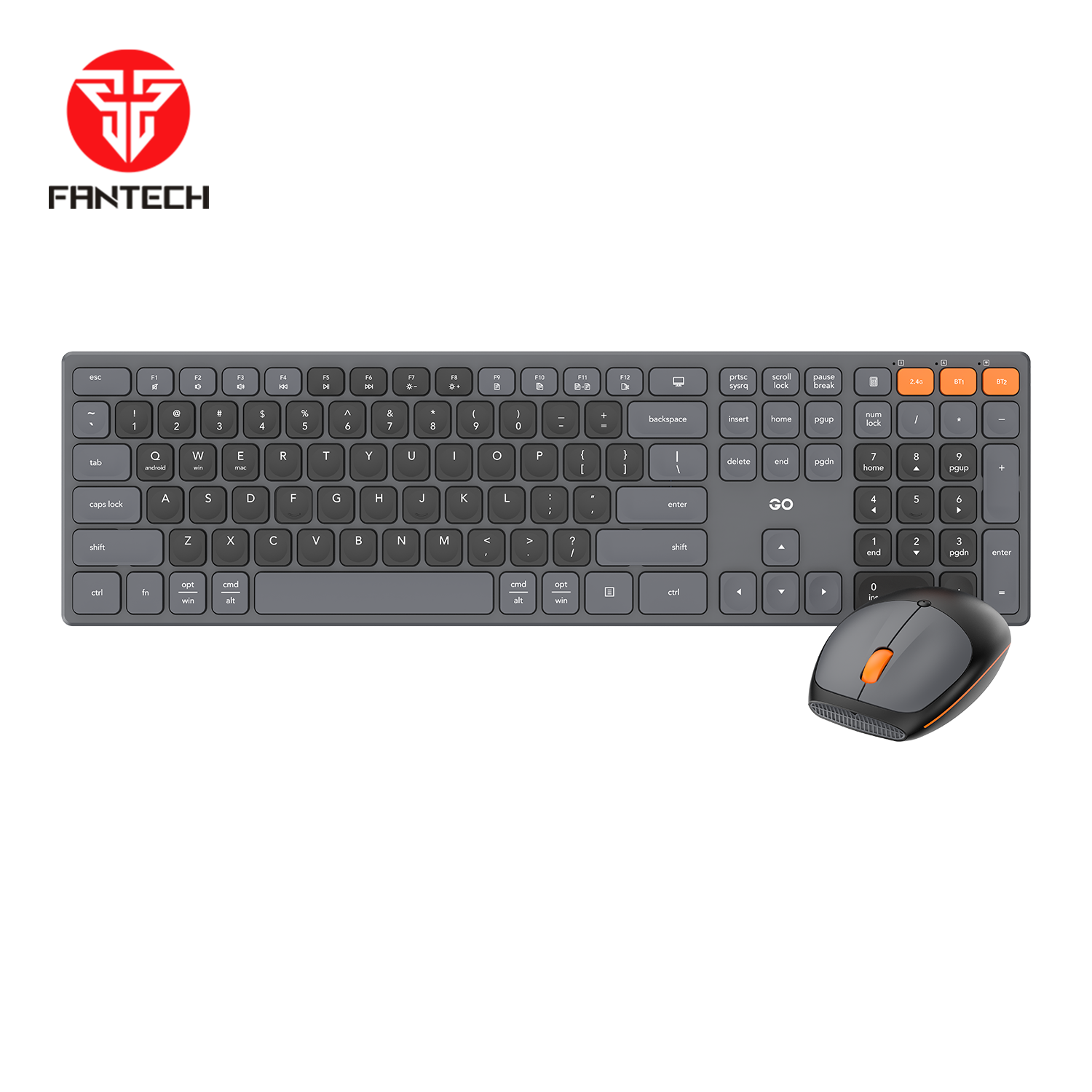 Fantech WK895 Gris Combo Inalámbrico 2.4GHz + Bluetooth – Teclado y Mouse