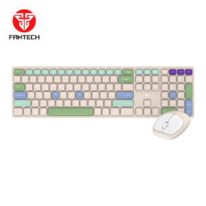 Fantech WK895 Beige Combo Inalámbrico 2.4GHz + Bluetooth – Teclado y Mouse