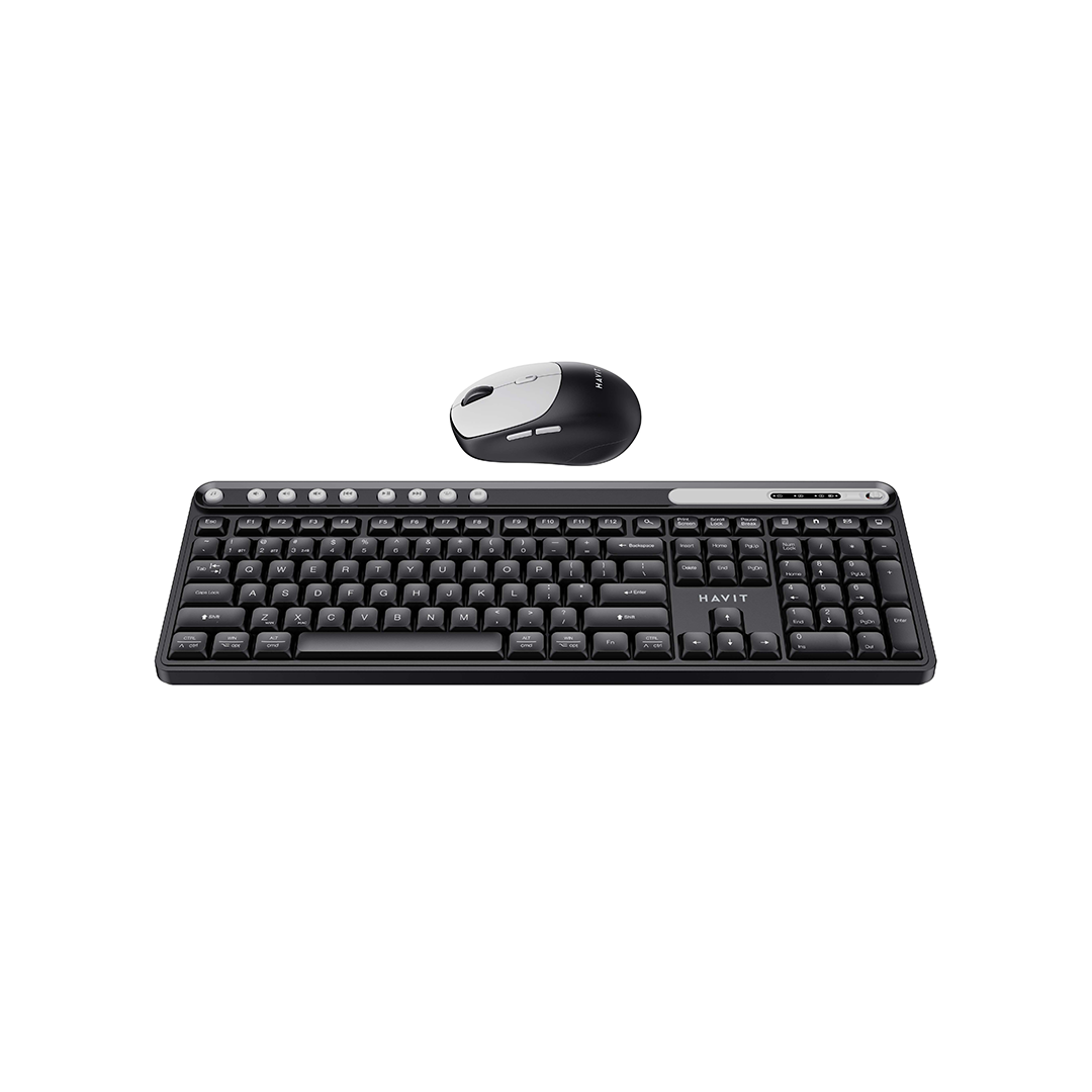 Combo Teclado y Mouse HAVIT KB271WB Gris – Bluetooth 5.1 y 2.4GHz Dual Mode - Imagen 2