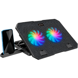 Fantech NC14 Cooler para Laptop 14?–15.6? LED – Base con Doble Ventilador y Puertos USB