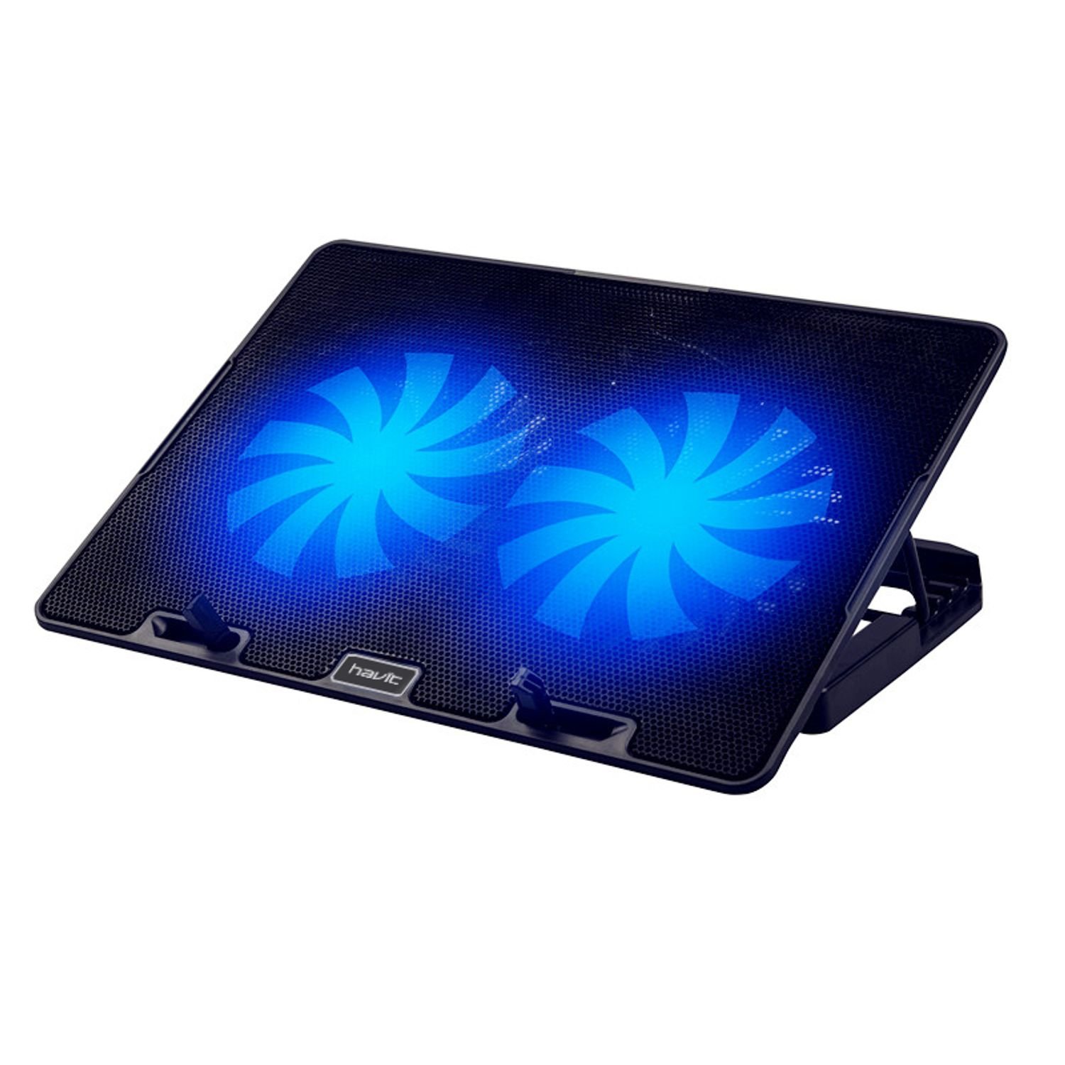 Fan Cooler HAVIT HV-F2083 para Laptop – 2 Ventiladores LED Azul, 14”–17” - Imagen 2