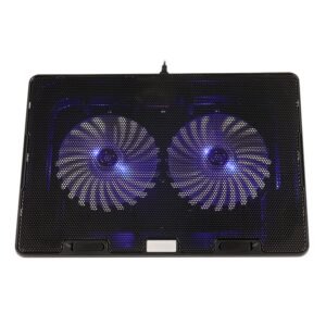 Fan Cooler HAVIT HV-F2083 para Laptop – 2 Ventiladores LED Azul, 14”–17”