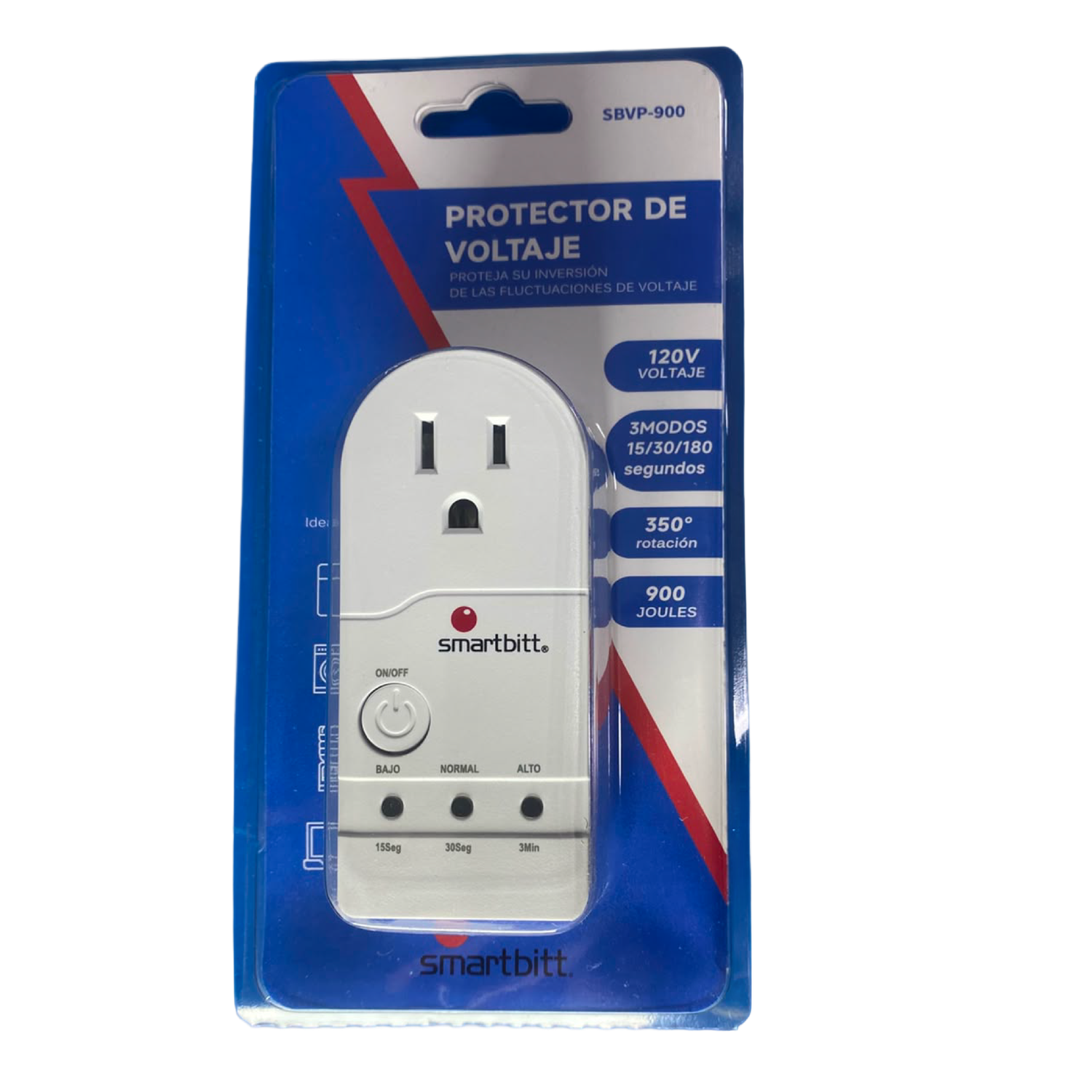 Protector de Voltaje Smartbitt SBVP-900B – 900VA, 450W, 1 Toma NEMA, Delay Programable - Imagen 3