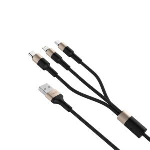 Cable Havit HV-H691 3 en 1 Micro Lightning Tipo C 1.2M Negro