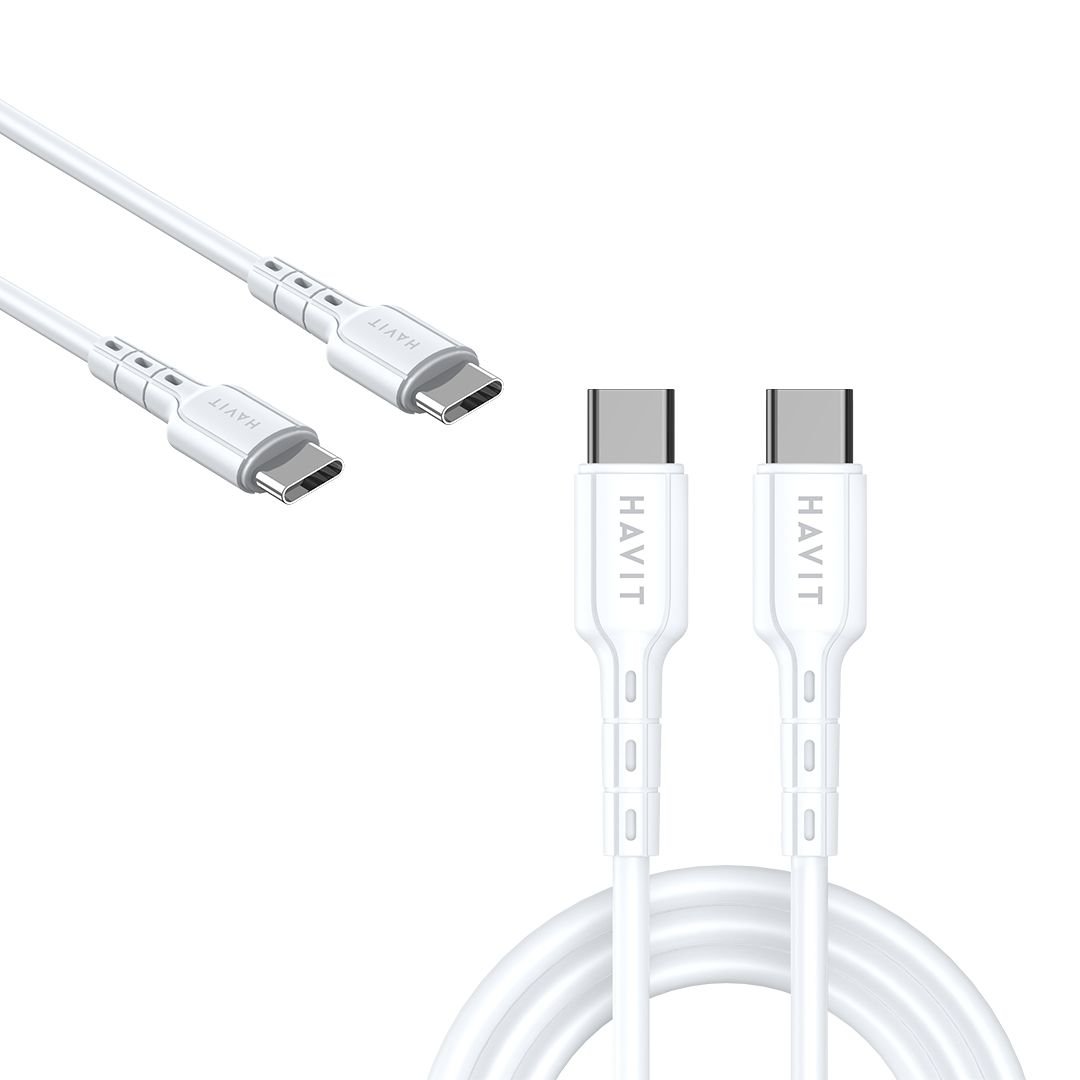 Cable Havit CB6235 Blanco Tipo C a Tipo C 1M Carga Rápida - Imagen 2