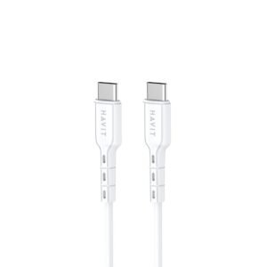 Cable Havit CB6235 Blanco Tipo C a Tipo C 1M Carga Rápida