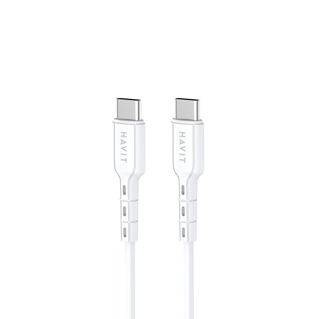 Cable Havit CB6235 Blanco Tipo C a Tipo C 1M Carga Rápida